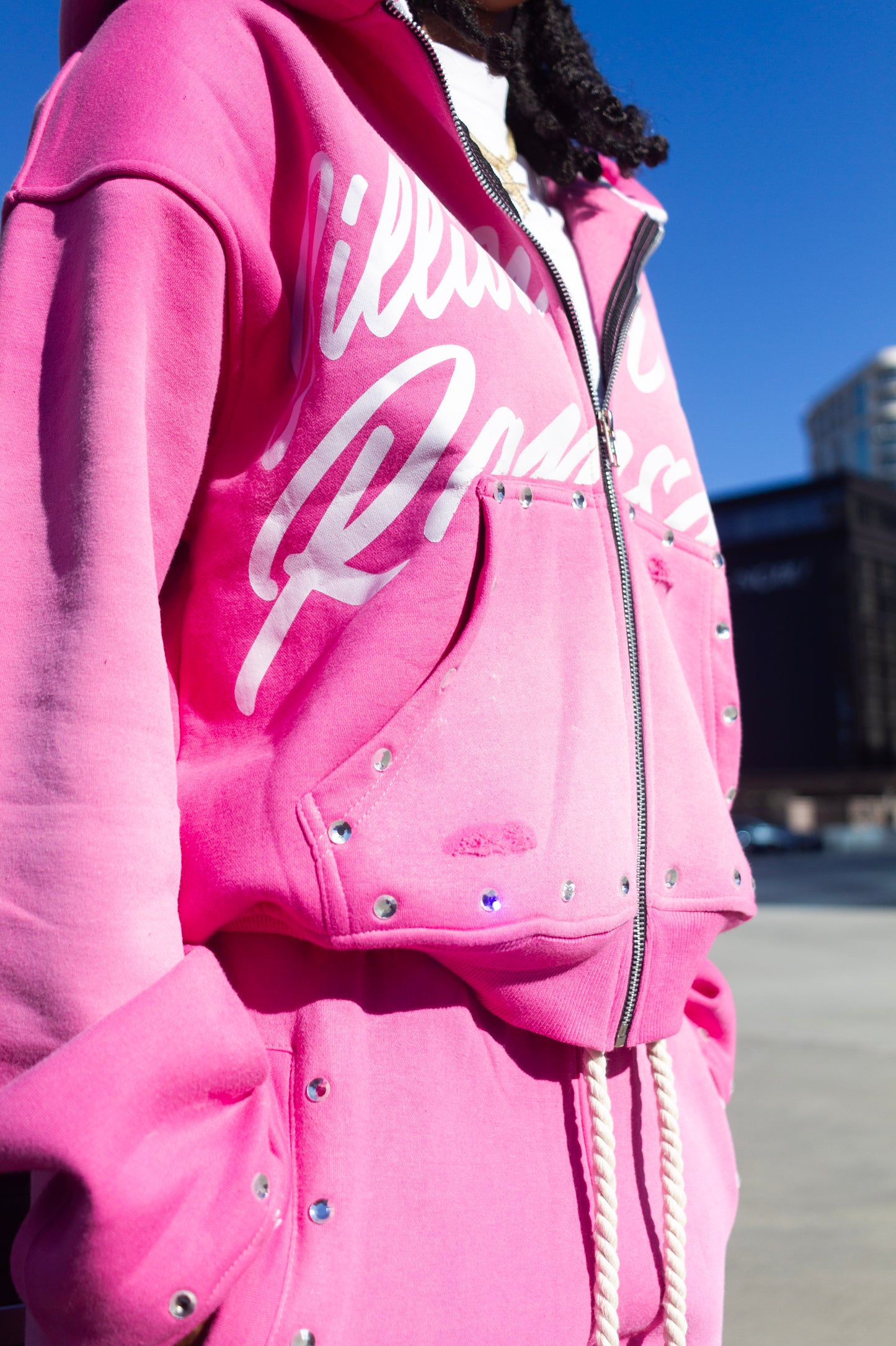 "Graffiti" Zip Up (Pink)