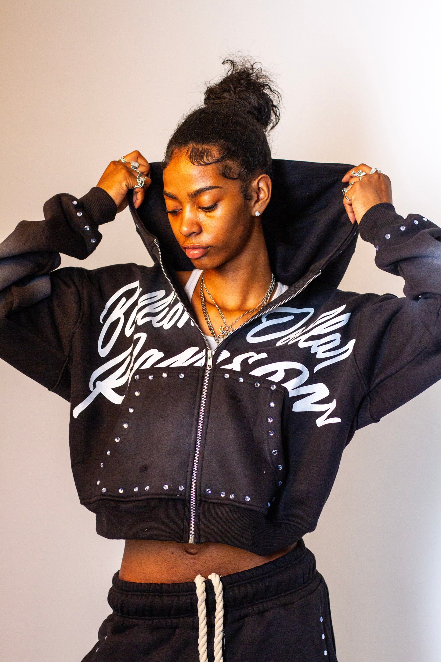 "Graffiti" Zip Up (Black)